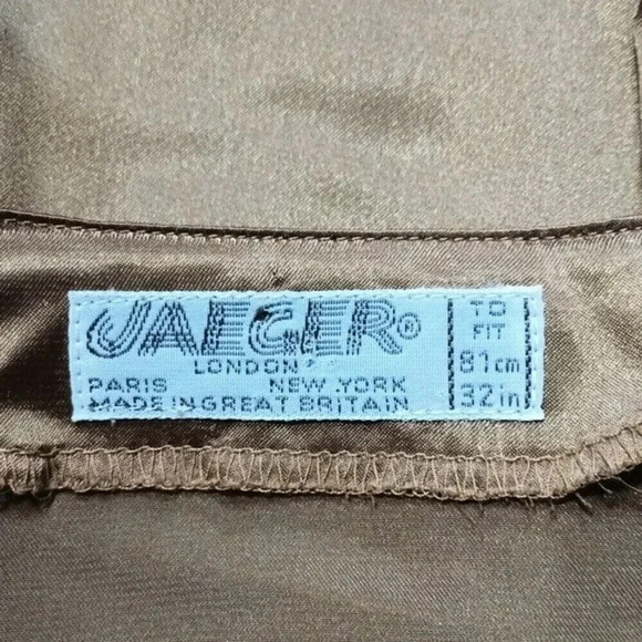 Vintage Jaeger London 80's banded gold/brown crossover  blouse - Picture 3 of 9